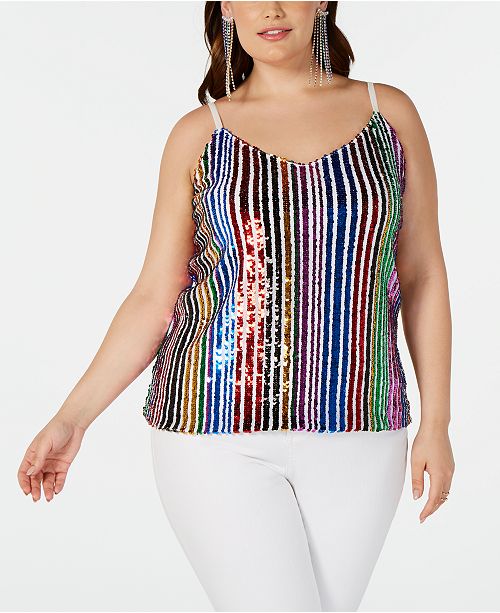 Inc International Concepts I N C Plus Size Rainbow Sequin