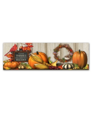 Trademark Global Jean Plout 'give Thanks With A Grateful Heart' Canvas Art In Multi