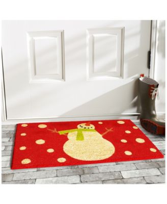 Holiday Snowman Coir/Vinyl Doormat, 17" x 29"