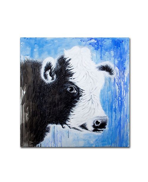 Trademark Global Michelle Faber Black And White Cow Canvas Art
