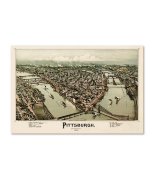Trademark Global Vintage Lavoie 'pittsburgh Pennsylvania' Canvas Art In Multi