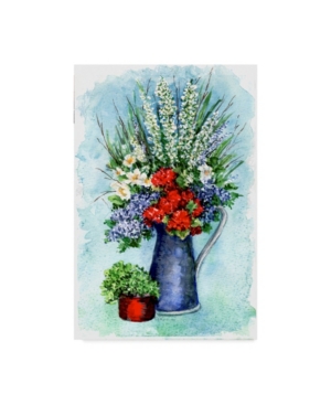 Trademark Global Sher Sester 'patriotic Flowers Sketch' Canvas Art In Multi