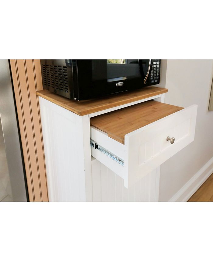 Spacemaster Microwave Kitchen Cart With Hideaway Trash Can Holder Macy's