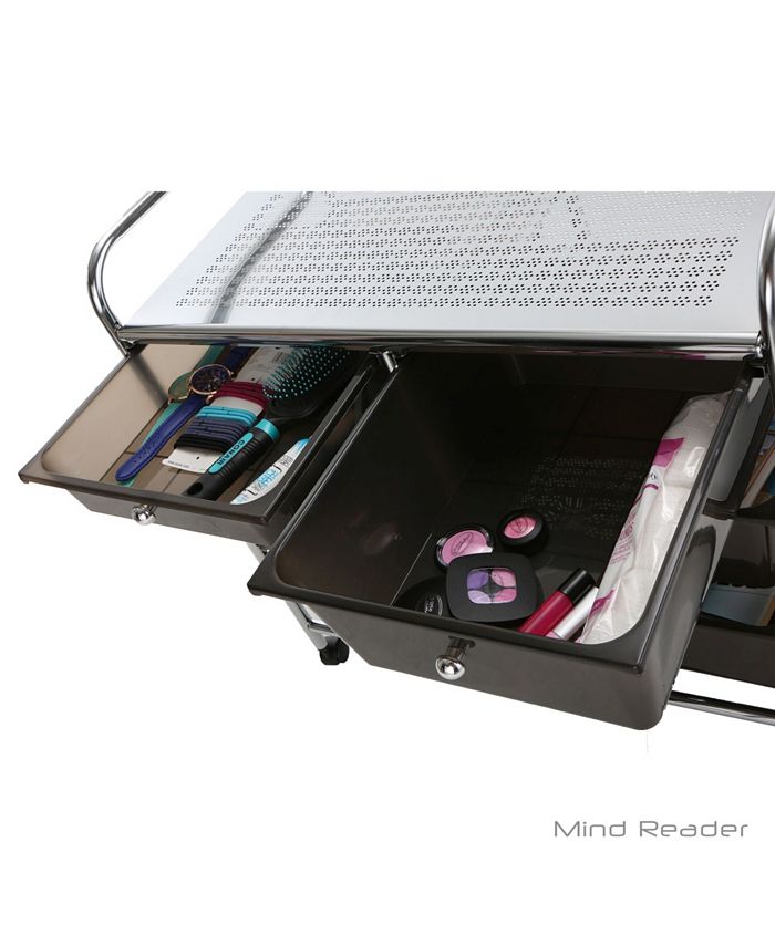 Mind Reader Storage Drawer Rolling Utility Cart, 9 Drawer Organizer