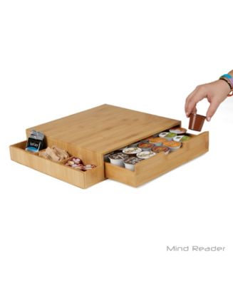 Bamboo K-Cup Drawer Organizer (35 Pods) | Coffee Station Storage For Keurig Lovers