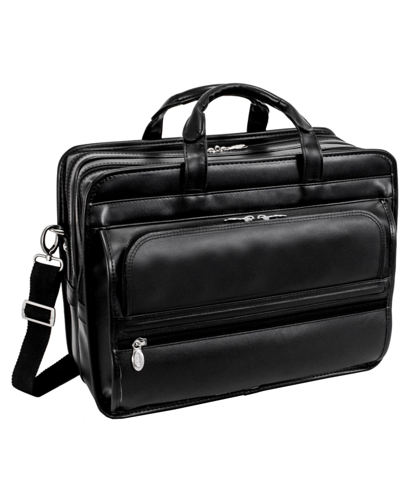 Сумка McKlein Elston Checkpoint-Friendly Double Compartment Laptop Briefcase, цвет: Чёрный — фото 1