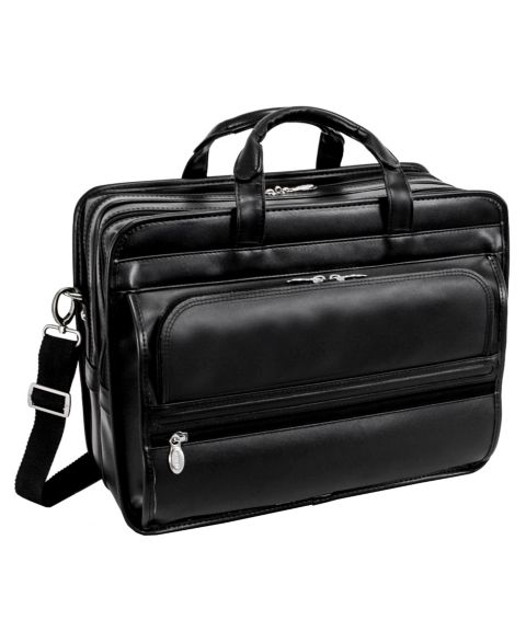 Сумка McKlein Elston Checkpoint-Friendly Double Compartment Laptop Briefcase, цвет: Чёрный