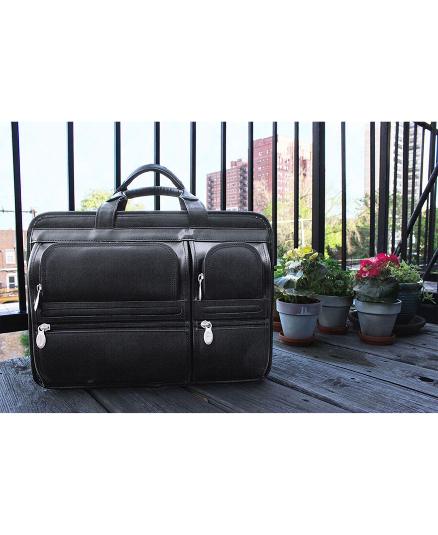 Сумка McKlein Hubbard Double Compartment Laptop Briefcase, цвет: Чёрный — фото 6