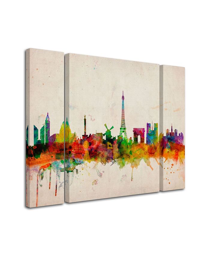 Trademark Global Michael Tompsett 'Paris Skyline' Multi Panel Art Set ...