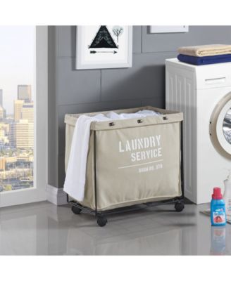 Army Canvas Laundry Hamper on Wheels