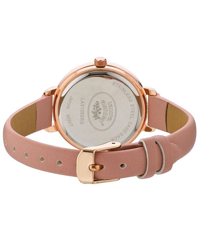 Laura Ashley Ladies' Signature Case Analog Display Rose Gold Watch Macy's