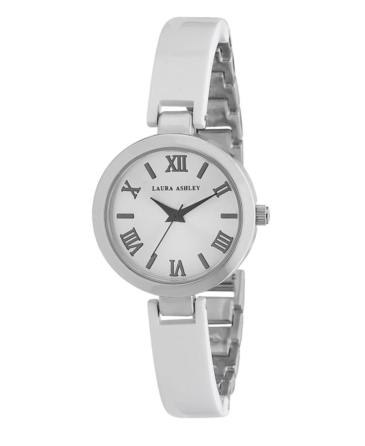 Laura Ashley Ladies' White/Silver Resin Link Watch