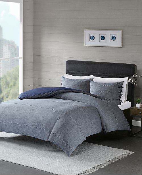 Jla Home Madison Park Raven Full Queen 3 Piece Cotton Yarn Dye