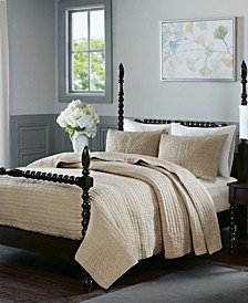 Serene Quilted Cotton 3-Pc. Coverlet Set, King