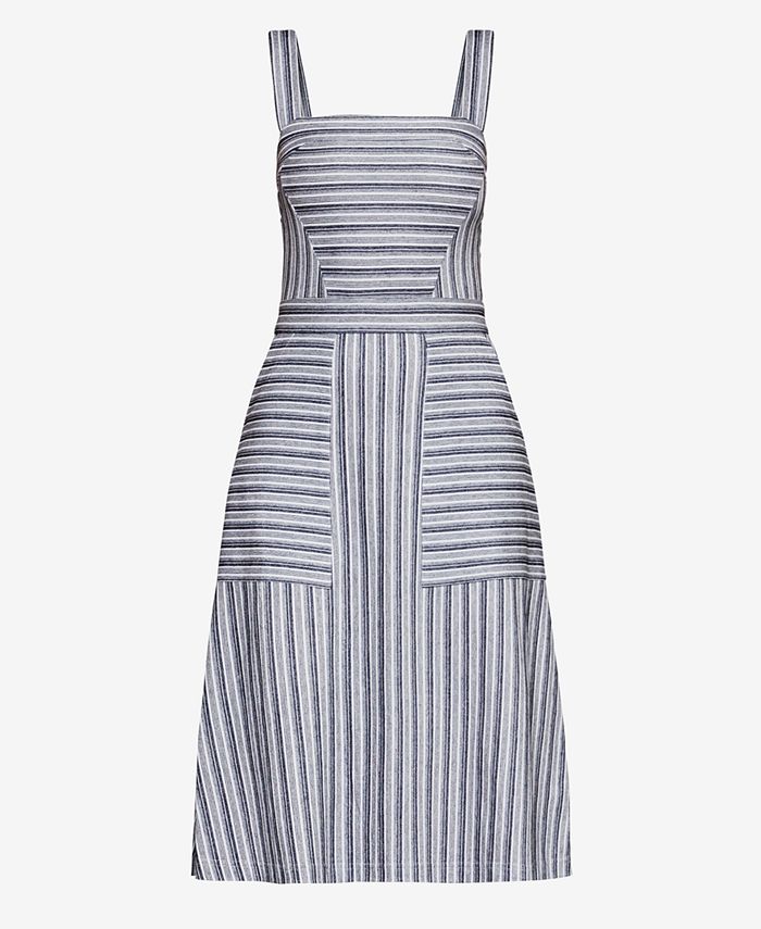Branyork Blue Striped Fit & Flare Dress main image 0