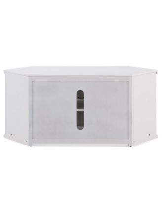 Riley Holliday Cottage White 56" Corner TV Console with Bookcase/Display