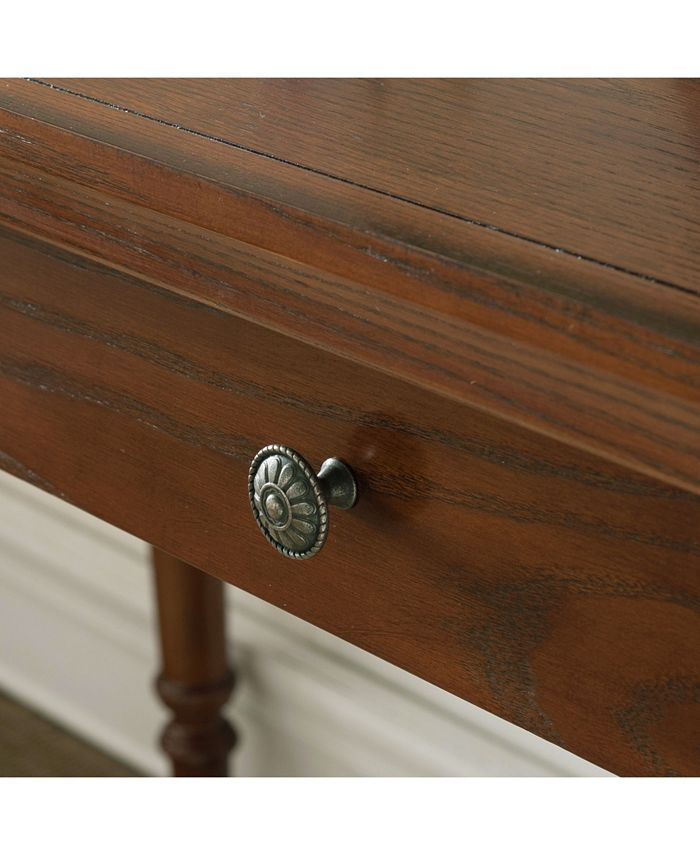 Leick Home Farmhouse Oak Turned leg Laptop Desk with Center Drawer Macy's