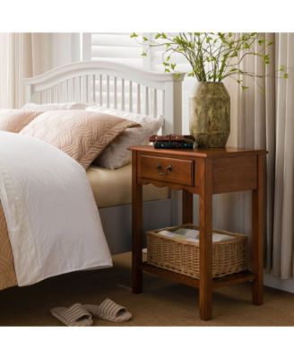 One Drawer Shaker Nightstand, Medium Oak