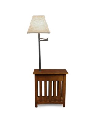 Mission Lamp Table, Medium Oak Finish