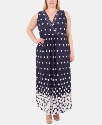 NY Collection - Plus Size Empire-Waist Maxi Dress