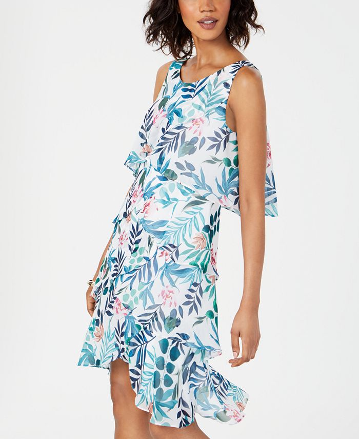 SL Fashions FloralPrint Tiered Dress Macy's