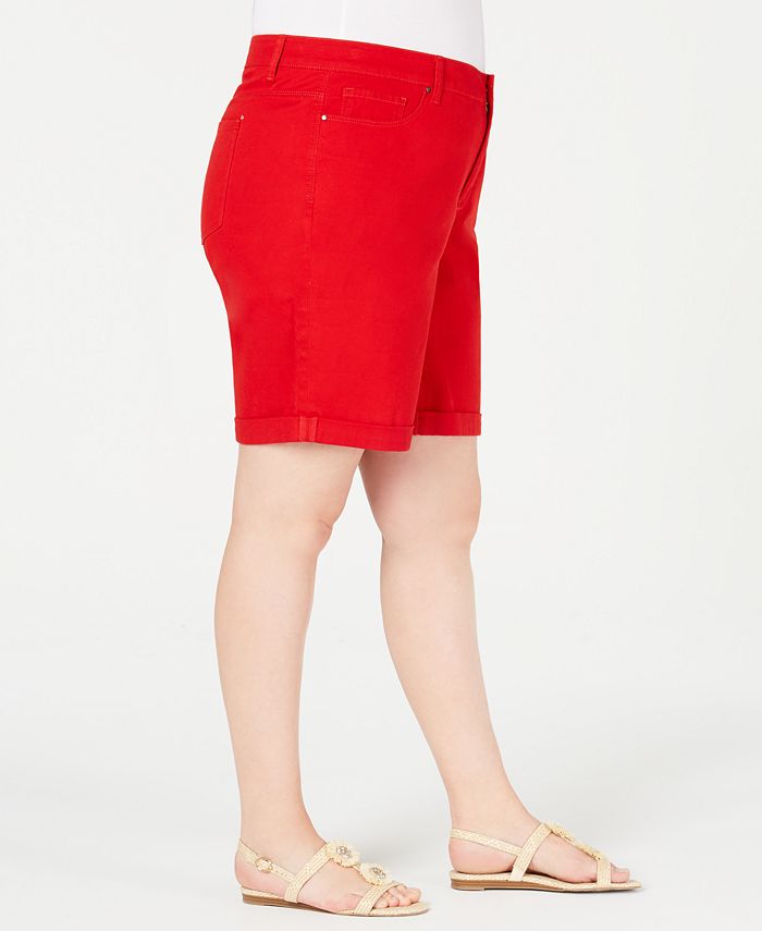 Charter Club Plus Size Cuffed TummyControl Shorts, Created for Macy's