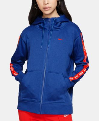 nike sportswear cotton logo zip hoodie