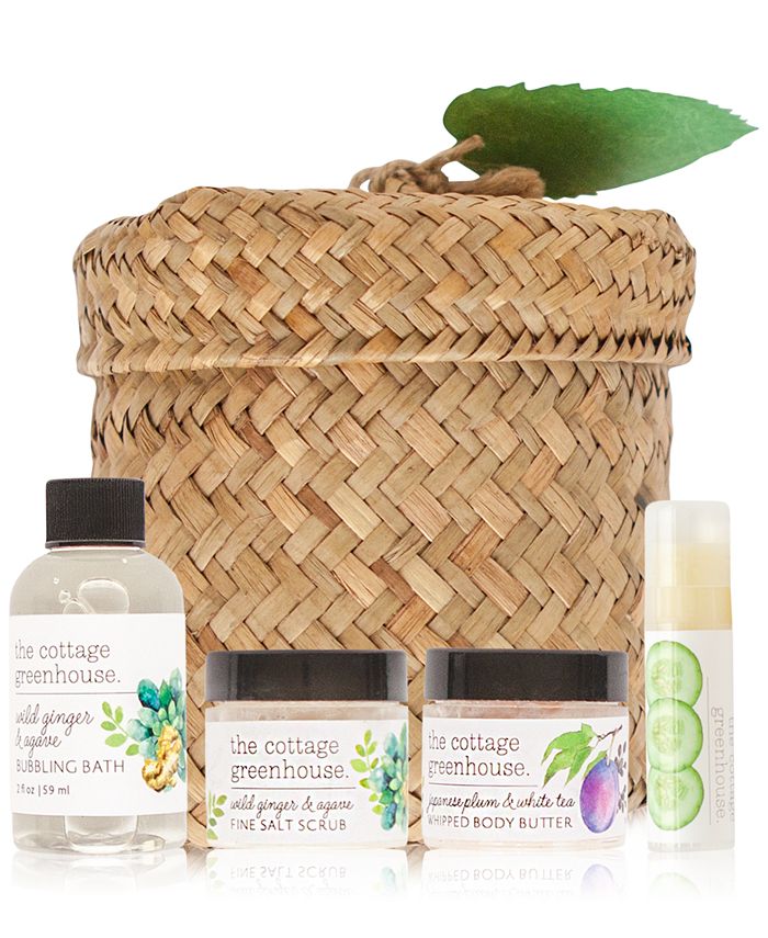 The Cottage Greenhouse - 4-Pc. Herbs & Tea Revitalizing Gift & Travel Set