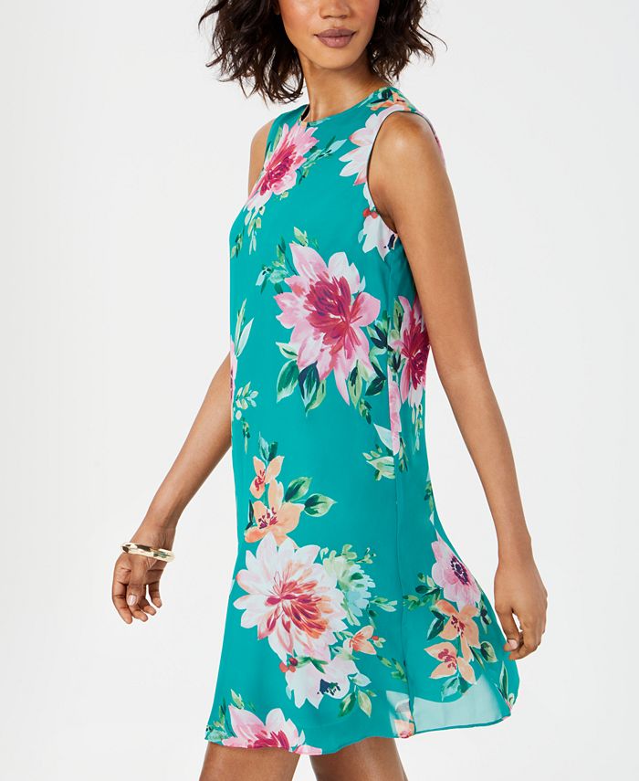 Jessica Howard Petite Floral Chiffon Trapeze Dress - Macy's