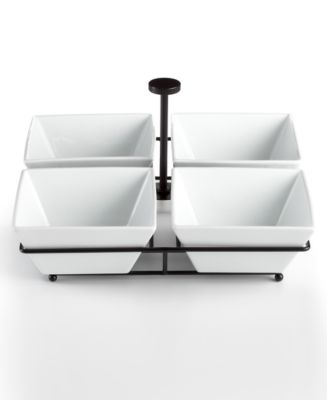 The Cellar Whiteware Serveware 4 Section Condiment Dish, Exclusively at Macy’s - Macy's