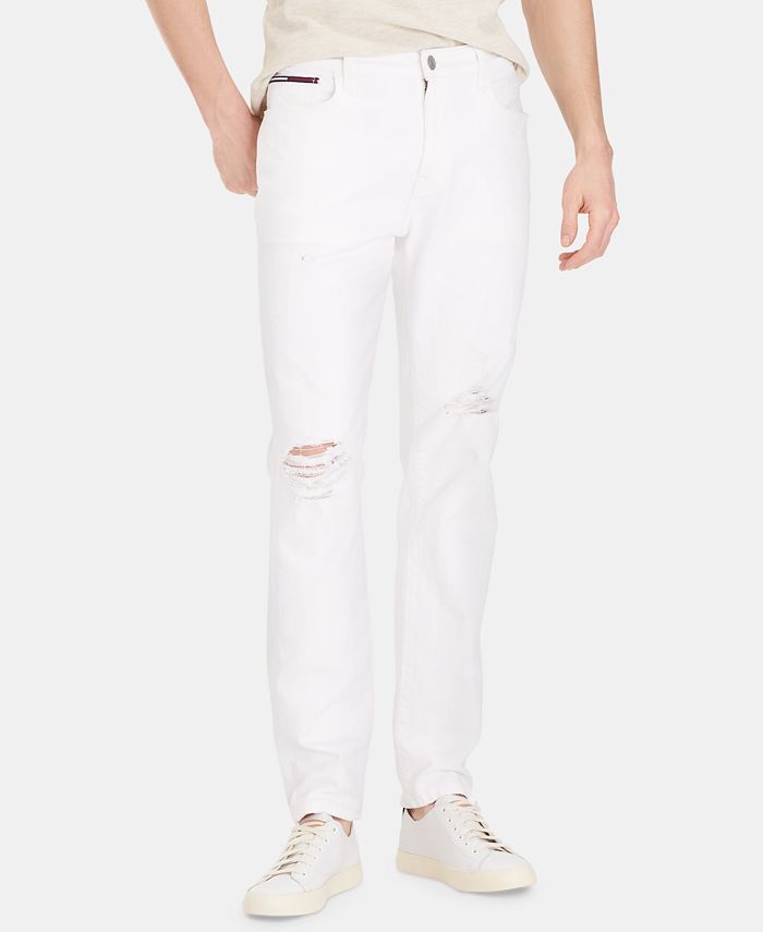 Tommy Hilfiger Men's Slim-Fit TH Flex Stretch Distressed Jeans, Created ...