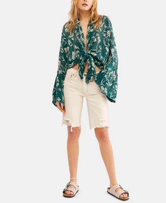 Free People - Azalea Printed Tie-Front Kimono