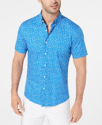 Michael Kors - Men's Bruno Slim-Fit Stretch Abstract-Print Shirt