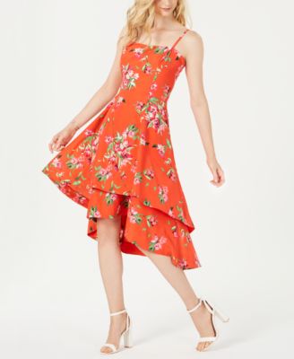 Vince Camuto Floral Square-Neck Fit & Flare Dress