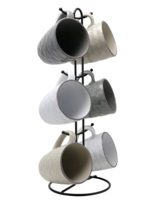 Elama Honeysuckle 6 Piece 15 Ounce Mug Set, Assorted Colors - Macy's