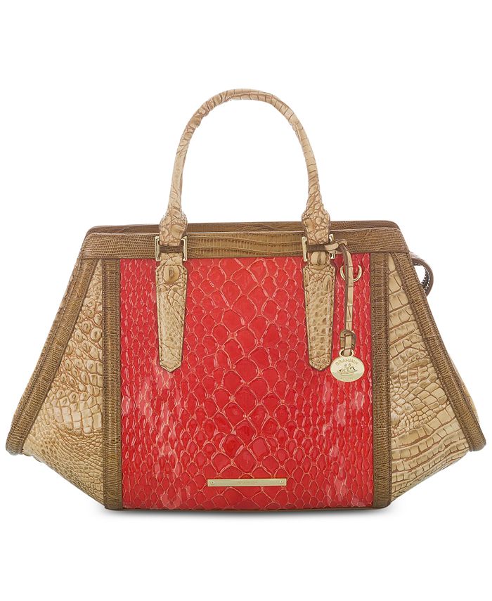 Brahmin Athena Embossed Leather Satchel Macy s