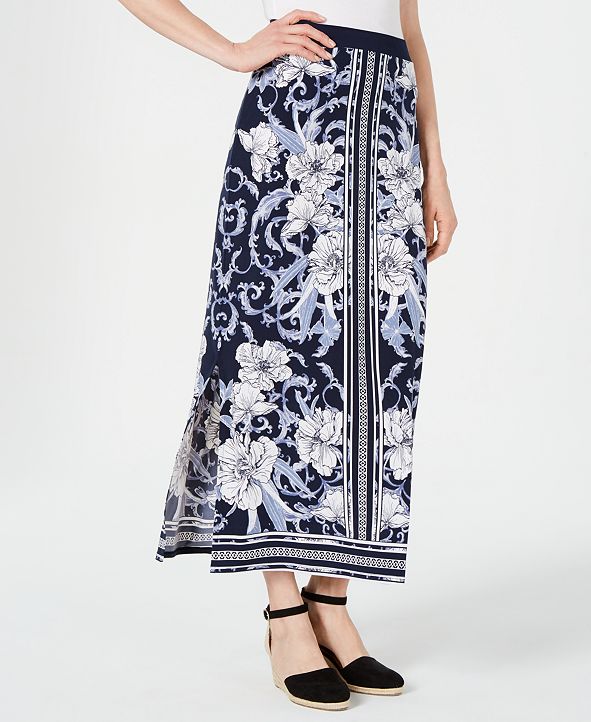 JM Collection Printed Maxi Skirt, Created for Macy's & Reviews - Skirts ...