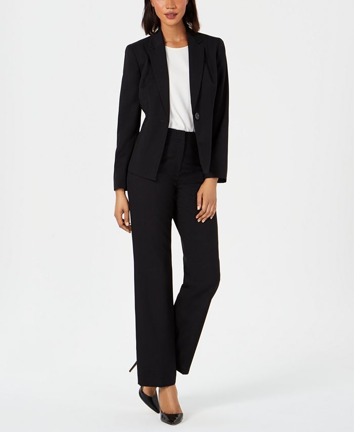 Le Suit Single-Button Pantsuit - Macy's