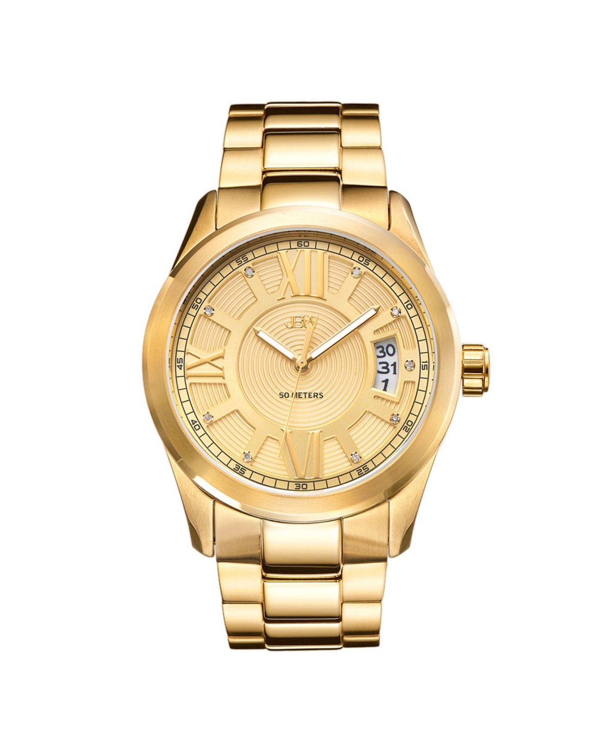 Men's Bond Diamond (1/10 ct.t.w.) 18k Gold Plated Stainless Steel Watch - Gold