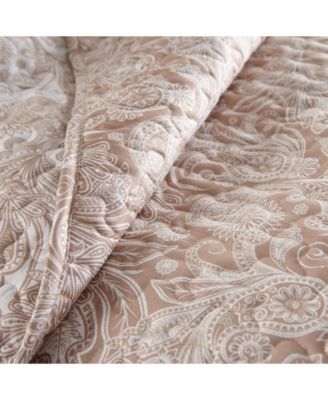 Boho Perfect Paisley Lightweight Reversible Quilt Set, Full/Queen