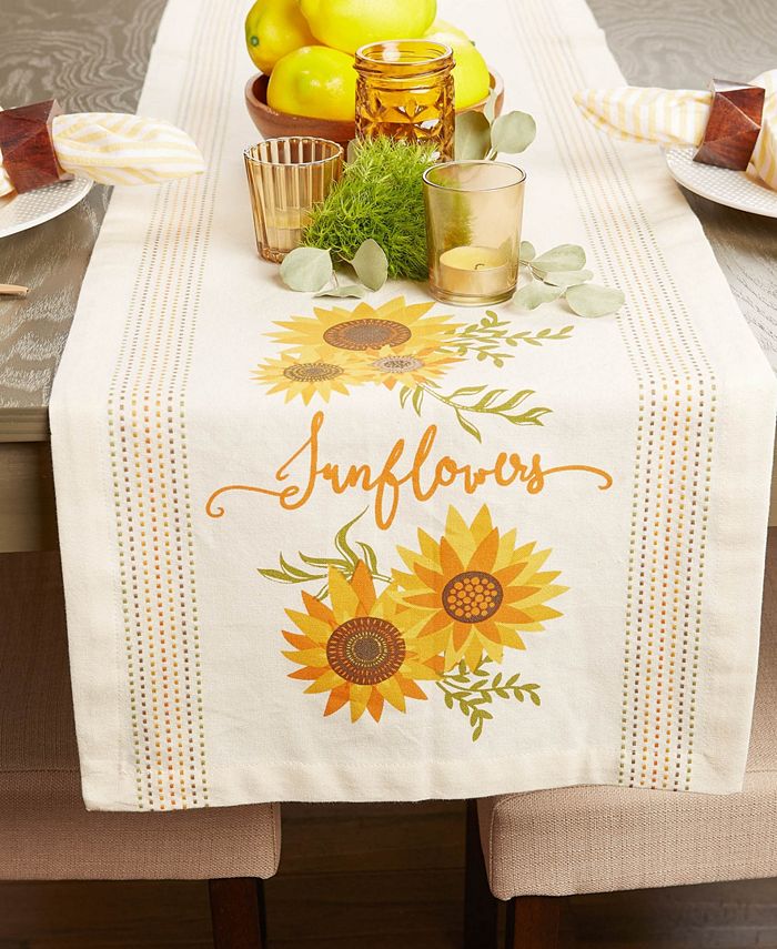 Design Imports Sunflowers Print Table Runner 14