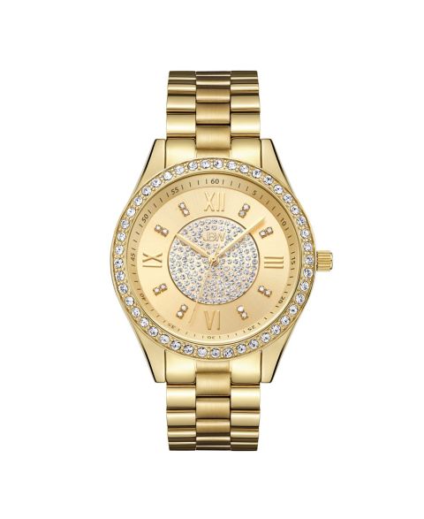 Женские часы Jbw Mondrian Diamond (1/6 ct.t.w.) 18k Gold Plated Stainless Steel Watch 37mm, цвет: Золотой