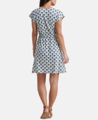 Lucky Brand Printed Drawstring Mini Dress