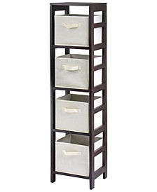 Capri 4-Section N Storage Shelf with 4 Foldable Fabric Baskets