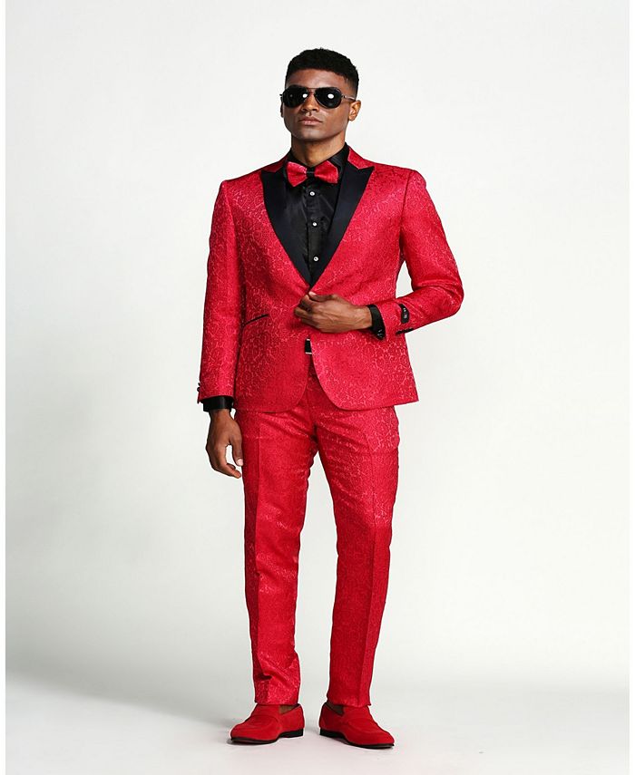 Tazzio Men's Slim Fit Plaid Peak Lapel Two-Piece Suit - Macy's