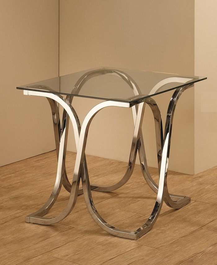 Coaster Home Furnishings Chevy End Table with Tempered Glass Top Macy's