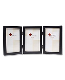 Hinged Triple Black Wood Picture Frame - Gallery Collection - 4" x 6"
