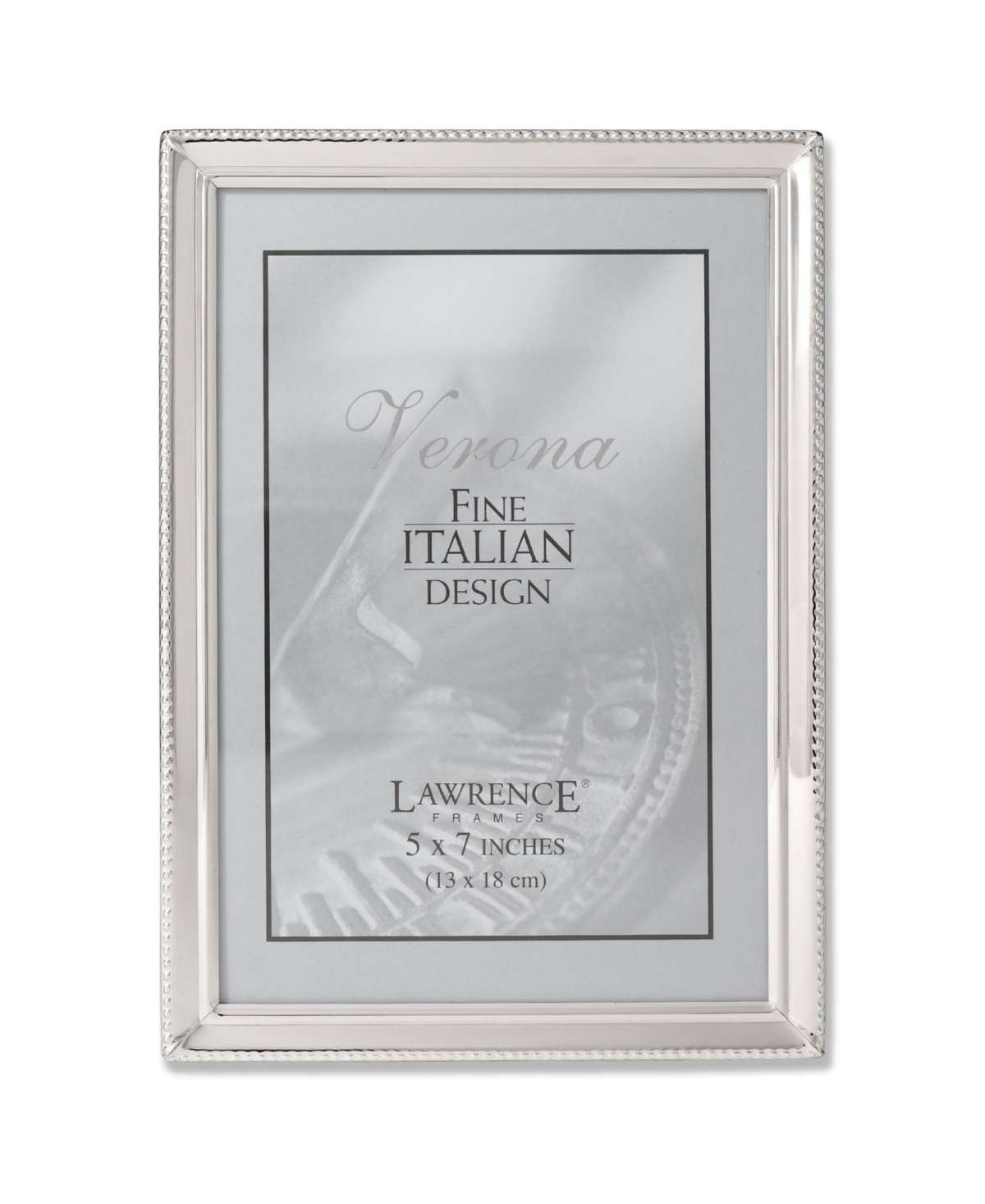 Lawrence Frames Polished Silver Plate Picture Frame - Bead Border Design - 5" x 7"