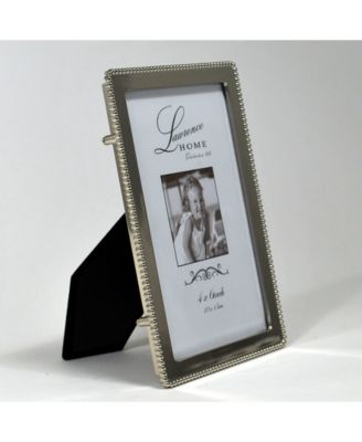 Silver Metal Picture Frame with Delicate Outer Border Of Beads - 4" x 6"