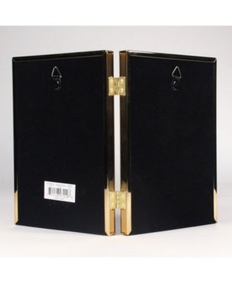Hinged Double Simply Gold Metal Picture Frame - 5" x 7"